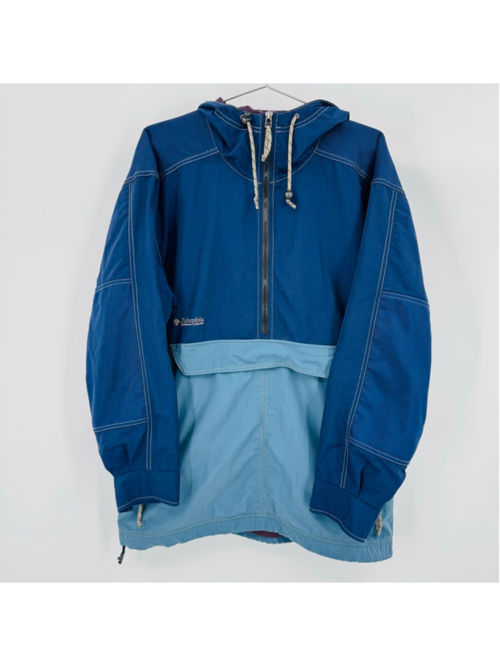 Vintage Y2K Columbia Jacket Half Zip Pull Over Hood Pockets Gorpcore Size Small